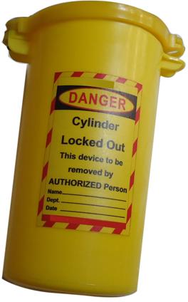 Polypropylene Cylinder Lockout, Size : 3.45″ X 6.15″