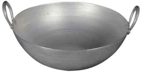 Round Aluminium Aluminum Kadai, Color : Silver