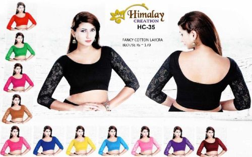 Exclusive Full Sleeve Cotton Lycra Blouse, Size : XL, XXL