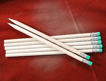 White Paper Pencil With Eraser, Size : 7