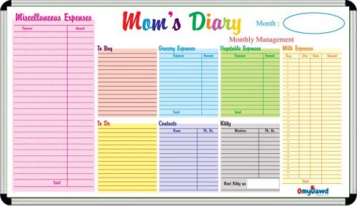 OmyGawd Mothers Everyday Diary Board, Color : White