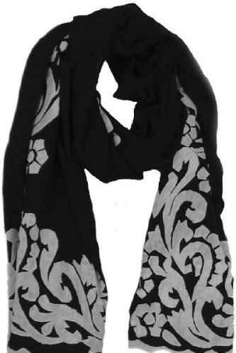 Black White Cashmere Stole