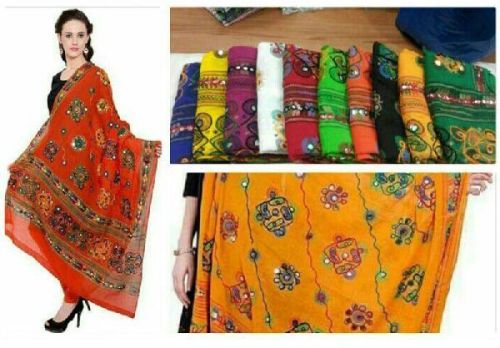 Cotton Hand Embroidered Dupatta