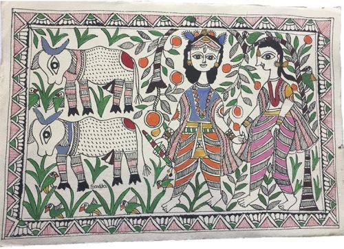 Craftuno Traditional Madhubani Painting Depicting