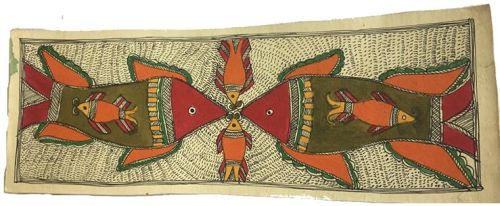 Traditional Madhubani Painting Depicting 