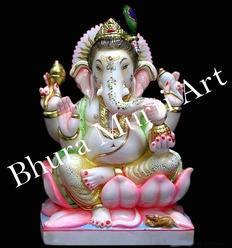 Decorative Marble Ganesh Statue, Technique : Polished
