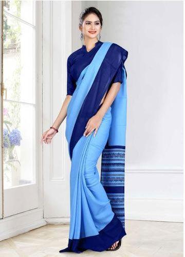 Cotton Silk Uniform Sarees, Pattern : Printed