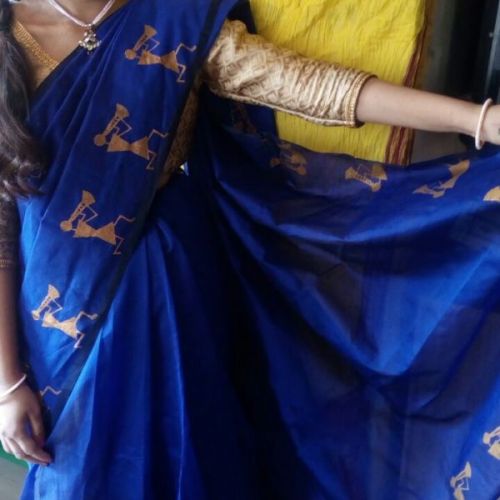 Chanderi Silk Block Printed Sarees, Occasion : Festival Wear, Party Wear, Wedding Wear