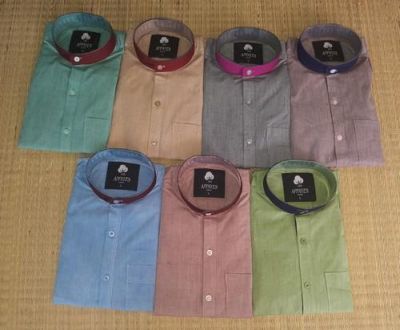 100% Cotton Mens Casual Shirts, Color : Purple, Sky Blue, Parrot, Pink, Black, White, Mehndi