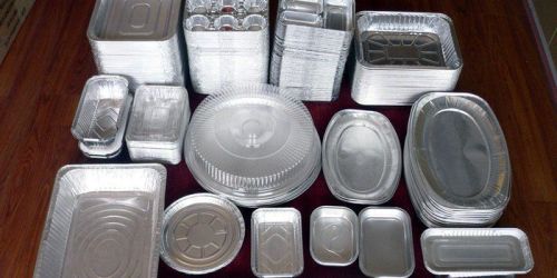 Foil Container Disposable Product, For Restaurant Shops, Color : Silver