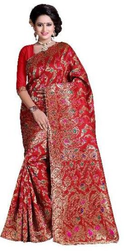 Printed Banarasi Sarees, Occasion : Festival Wear, Party Wear