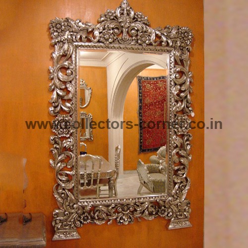 SILVER INLAID MIRROR FRAME