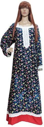 MAXI GOWN (RAYON FABRIC RED BORDER), Size : Small, Medium, Large