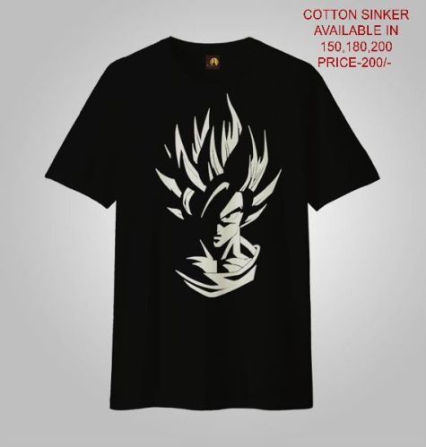 Men Printed T Shirt (GOKU), Size : Small, Medium, Large