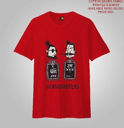 MEN PRINTED T-SHIRTS (HEAD QUATERS), Size : Small, Medium, Large
