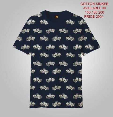 MEN PRINTED T-SHIRTS (JEEP ), Size : Small, Medium, Large