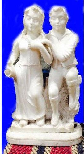 Plain Polished Marble Couple Statue, For Interior Decoration