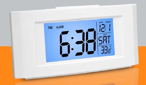 Vista Backlit Table Clock, Color : White