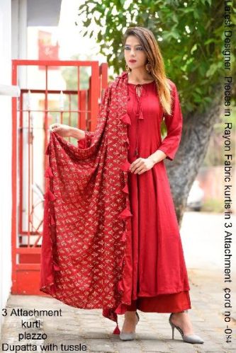 Checked Chanderi Ladies Kurtis, Size : M, XL, XXL, XXXL