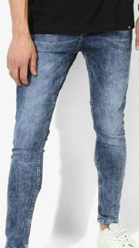 Mens Skinny Fit Jeans, For Color Fade Proof, Pattern : Plain
