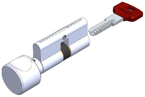 Knob Sided Computer Key Cylinder Lock 6 Pin