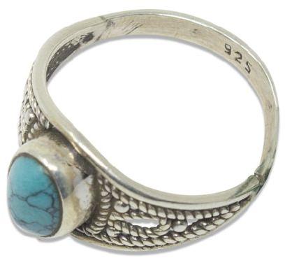 Oxidised Silver Turquoise Ring