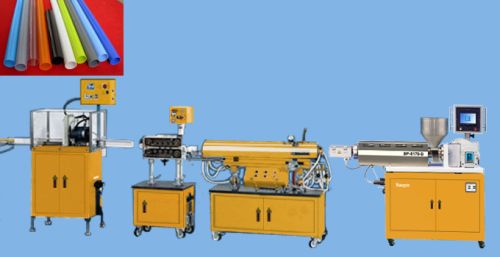 PLC Control Single Screw Plastic Pipe Extrusion Line