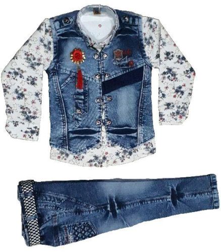 Mesky Denim Cotton Premium Kids Baba Suit, Gender : Boy