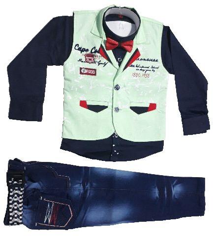 Mesky Denim Cotton Trendy Kids Baba Suit, Gender : Boy