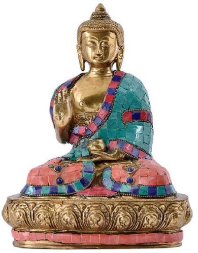 Brass Buddha Sculpture, Length : 7'