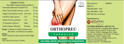 ORTHOPREC Osteoarthritis Herbal Medicine, Form : Vegetable Capsule