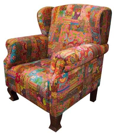 KANTHA FABRIC UPHOLSTERED CHAIR