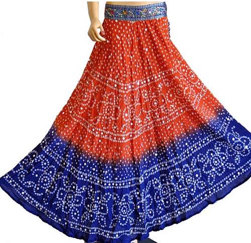 mirror work skirts india