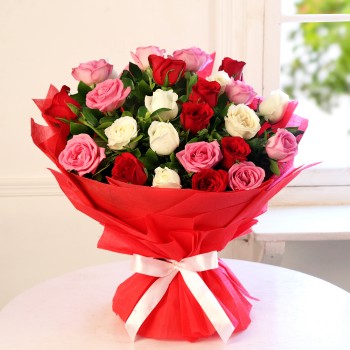 Bunch Of Exotic Multi-Colored Roses