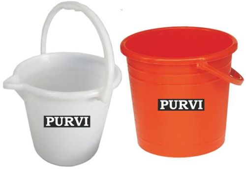 Red PVC Plastic Buckets, Capacity : 10-15Ltr
