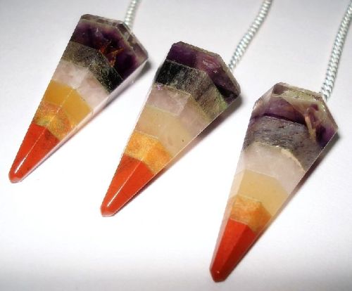 7 Chakra Stones Bonded Pendulums For Healing