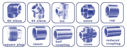 Pipe fittings, Material : Steel, Stainless Steel