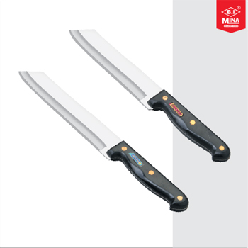 Curved Blade With Brass Revet Knife