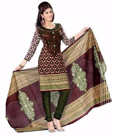 Hand Embroidery Ladies Cotton Churidar Suit, Size : XL, XXL