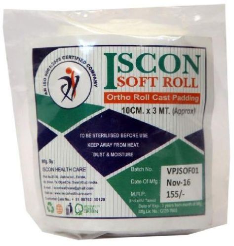 Soft Roll Cast Padding Cotton, For Surgical Dressing, Color : White