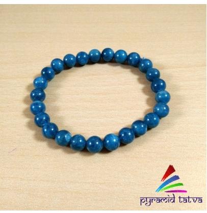 Pyramid Tatva Apatite Bead Bracelet, Color : Blue