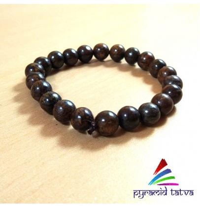 Pyramid Tatva Bronzite Bead Bracelet, Color : Brown