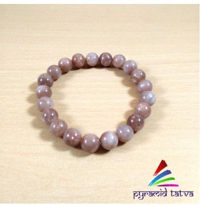 Pyramid Tatva Peach Moonstone Bead Bracelet