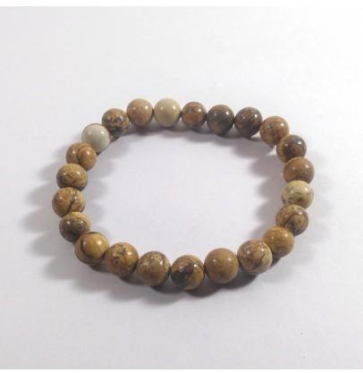 Pyramid Tatva Picture Jasper Beads Bracelet