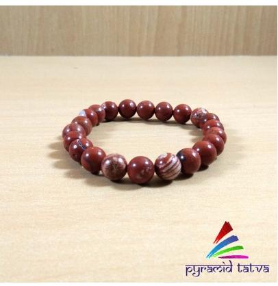 Red Jasper Diamond Cut Beads Bracelet