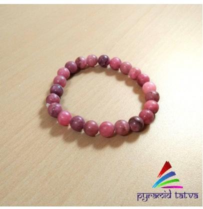 Pyramid Tatva Rhodochrosite Bead Bracelet