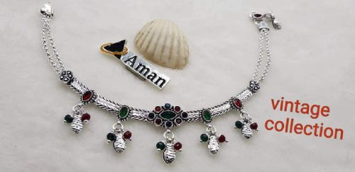 Aman Beauteous Casual Wear Silver Anklet