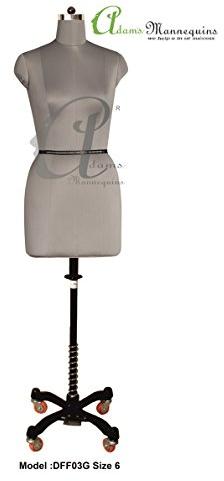 Half Body DFF03G-Size 6 Adams Ladies Mannequin, For Fashion Display, Color : Grey