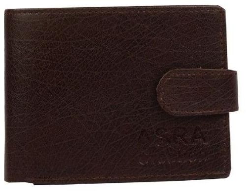 SKU-ACW-3 ASRA Creation Leather Black Wallet, Pattern : Plain