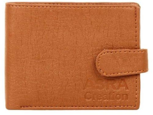 SKU-ACW-5 ASRA Creation Leather Brown Wallet, Pattern : Plain